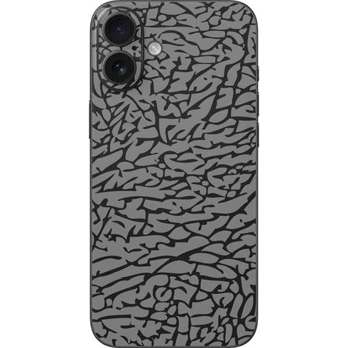 Elephant Print Grey iPhone 16 Plus Skin